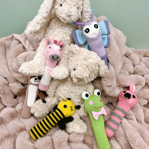 Bumble Bee Knit Hand Rattle