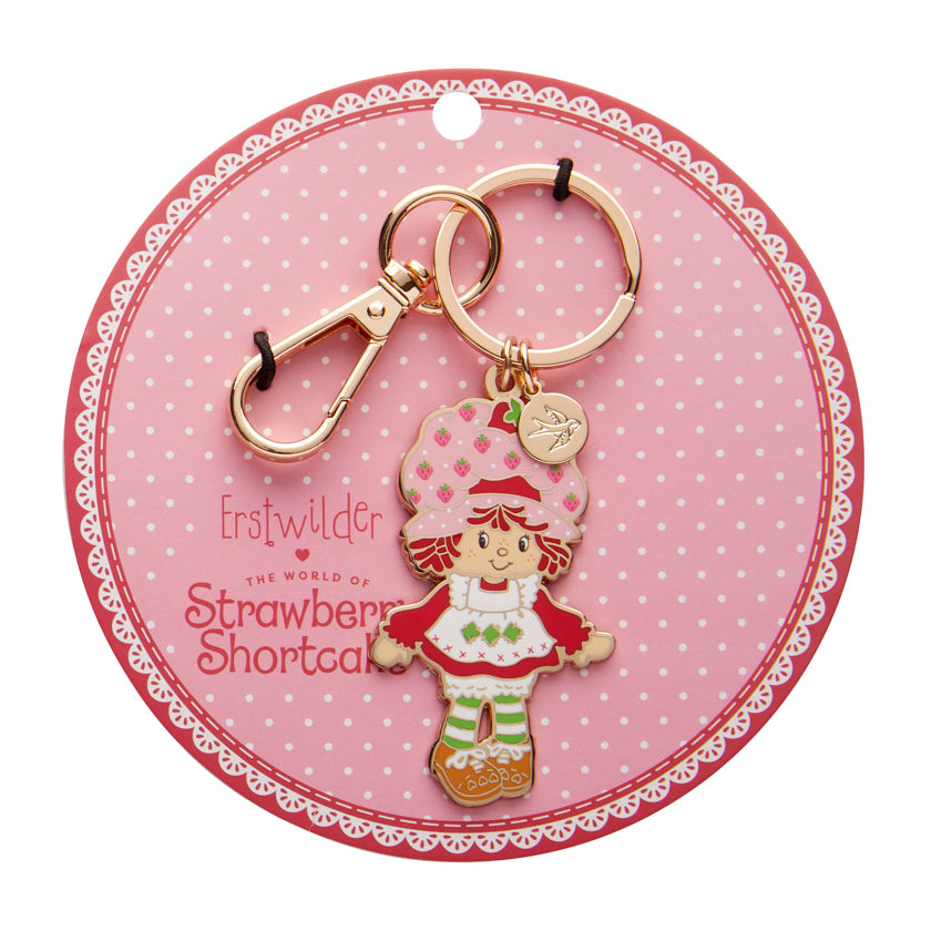 Sweet Strawberry Shortcake Enamel Key Ring - Erstwilder x Strawberry Shortcake