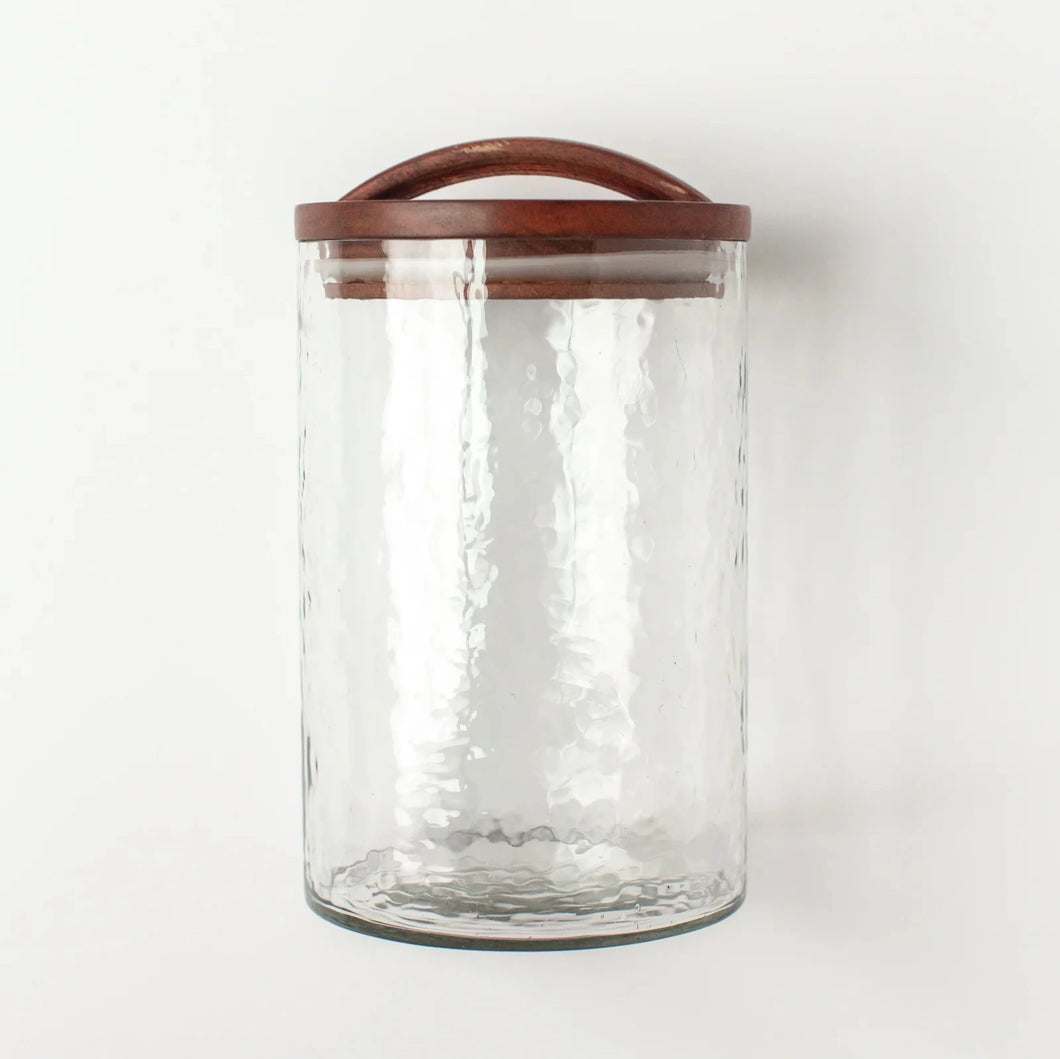 Clear Large Canister - Handblown Recycled Glass