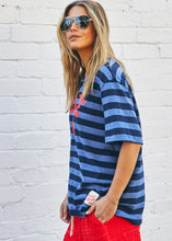 Load image into Gallery viewer, LOVE 1976 Navy Stripe Tee - Hammill &amp; Co