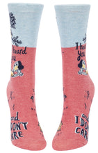 Load image into Gallery viewer, &#39;I Heard You and I Don&#39;t Care&#39; Women&#39;s Socks