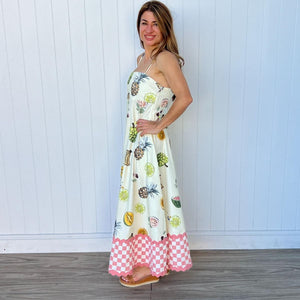 "Lara" Dress in Pina Colada Print - Palm Cove