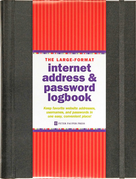 Large Black Internet Address & Password Logbook