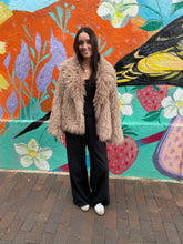 Load image into Gallery viewer, Latte Mongolian Fleece Cropped Jacket