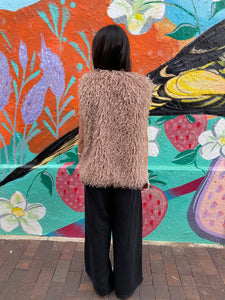 Latte Mongolian Fleece Vest