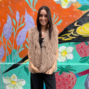 Latte Mongolian Fleece Vest