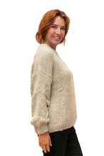 Load image into Gallery viewer, Beige Le Soleil Wool Mix Knit Sweater with Sun Motif