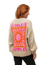 Load image into Gallery viewer, Beige Le Soleil Wool Mix Knit Sweater with Sun Motif