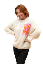 Load image into Gallery viewer, Cream Le Soleil Wool Mix Knit Sweater with Sun Motif