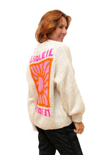 Load image into Gallery viewer, Cream Le Soleil Wool Mix Knit Sweater with Sun Motif