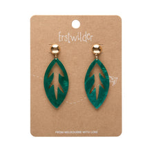 Load image into Gallery viewer, Teal Leaf Drop Earrings - Erstwilder x Pete Cromer North America