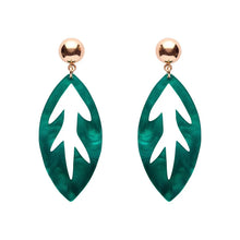 Load image into Gallery viewer, Teal Leaf Drop Earrings - Erstwilder x Pete Cromer North America