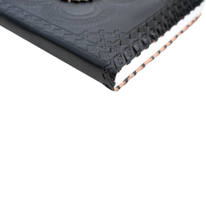 Large Black Medal Leather Notebook