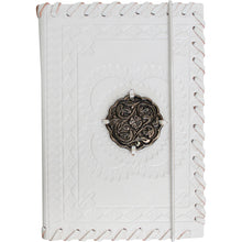 Load image into Gallery viewer, Small White Medal Leather Notebook