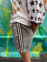 Load image into Gallery viewer, Leopard Chocolate Stripe Racer Shorts - By Frankie