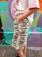 Load image into Gallery viewer, Light Camo Jorts with White Racer Stripes - By Frankie