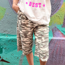 Load image into Gallery viewer, Light Camo Jorts with White Racer Stripes - By Frankie