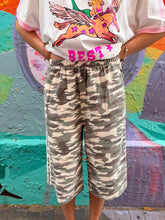 Load image into Gallery viewer, Light Camo Jorts with White Racer Stripes - By Frankie