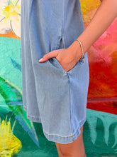 Load image into Gallery viewer, Light Denim Beaded Mini Dress - By Frankie