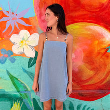 Load image into Gallery viewer, Light Denim Beaded Mini Dress - By Frankie