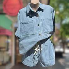 Load image into Gallery viewer, Light Denim Shirt &amp; Short Set - By Frankie