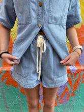 Load image into Gallery viewer, Light Denim Shirt &amp; Short Set - By Frankie