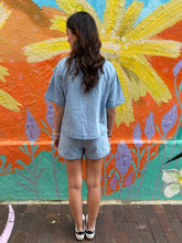 Load image into Gallery viewer, Light Denim Shirt &amp; Short Set - By Frankie