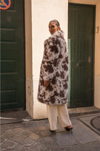 Load image into Gallery viewer, Long Cow Print Faux Fur Coat