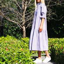 Load image into Gallery viewer, Lottie Cotton Poplin Dress in Pink Sorbet &amp; White Stripe - Who&#39;s Charlie