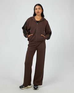 Brown Lounge Zip Hood Jacket - All About Eve