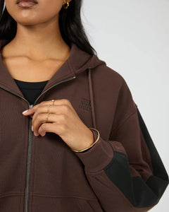 Brown Lounge Zip Hood Jacket - All About Eve