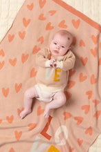 Load image into Gallery viewer, Blush/Coral Love Heart Baby Blanket