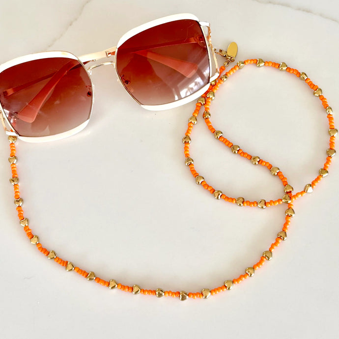 Tangerine Love Beaded Sunglass Chain