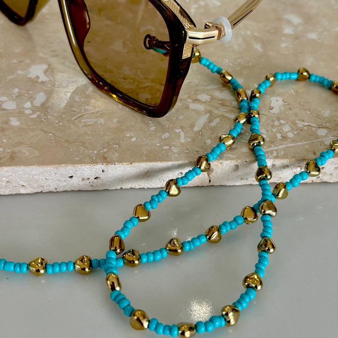 Turquoise Love Beaded Sunglass Chain