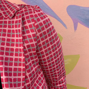 Lucille Jacket Square Check Fuxia - Italian Star