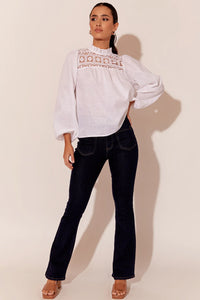 Martha Lace 100% Linen Top
