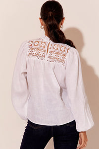 Martha Lace 100% Linen Top