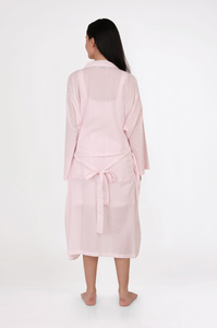 Pastel Pink Dressing Gown/Robe with Hail Spot