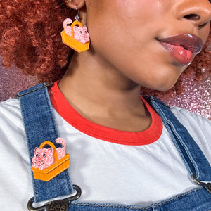 Cozy Custard Cat Mini Brooch - Erstwilder x Strawberry Shortcake