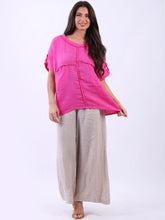 Load image into Gallery viewer, Fuchsia Summer Blouse 100% Linen