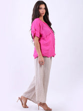 Load image into Gallery viewer, Fuchsia Summer Blouse 100% Linen