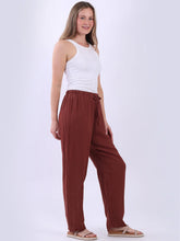 Load image into Gallery viewer, Rust Relaxed Fit Linen Pant
