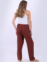 Load image into Gallery viewer, Rust Relaxed Fit Linen Pant