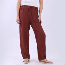 Load image into Gallery viewer, Rust Relaxed Fit Linen Pant