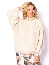 Load image into Gallery viewer, Cream Mandy Boucle Style Knit with Contrast Neckline