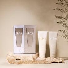 Load image into Gallery viewer, Mango &amp; Lychee + Sea Cotton &amp; Coconut Hand Duet - al.ive body