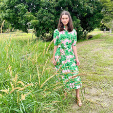 Load image into Gallery viewer, &quot;Harper&quot; Pink Palm Tree Tiered Maxi Dress