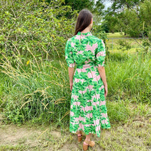 Load image into Gallery viewer, &quot;Harper&quot; Pink Palm Tree Tiered Maxi Dress