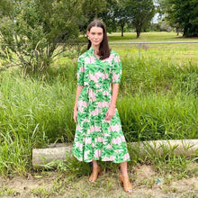 Load image into Gallery viewer, &quot;Harper&quot; Pink Palm Tree Tiered Maxi Dress