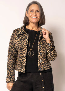 Meaghan Desert Animal Print Denim Jacket